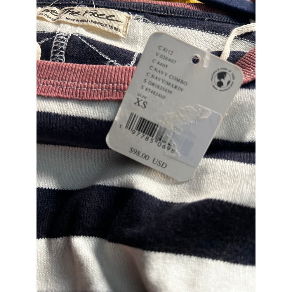 NWT We The Free Rose Stem Tee at Free People in Navy Combo | Size XS - Picture 6 of 8